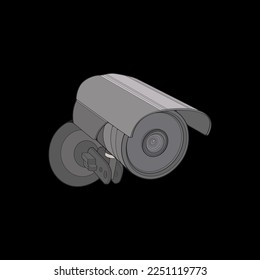 Cctv in coloring vector style, isolated on white background. Cctv in coloring vector style for coloring book. 
