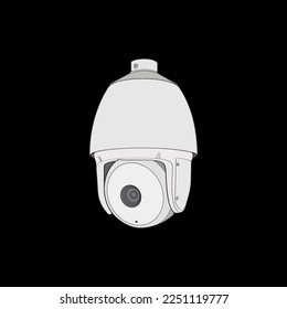Cctv in coloring vector style, isolated on white background. Cctv in coloring vector style for coloring book. 
