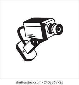 vector de ilustración de doodle de concepto cctv