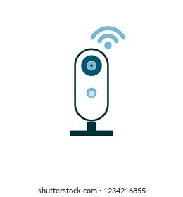 Control CCTV en un vector de icono del hogar inteligente