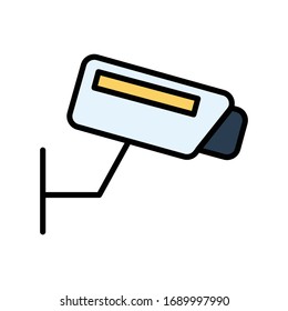 CCTV con ilustración vectorial de icono de línea rellena