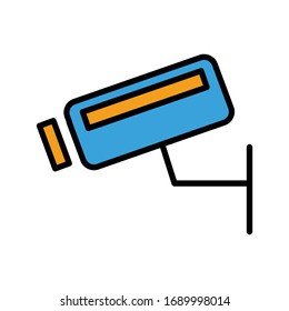 CCTV with filled line icon vector illustration