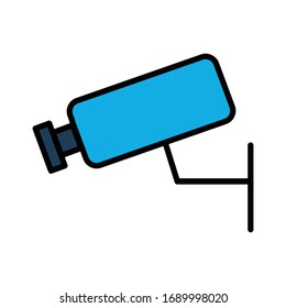 CCTV con ilustración vectorial de icono de línea rellena