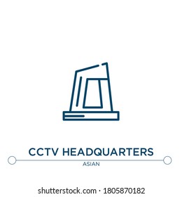 icono de línea vectorial de la sede de cctv. Ilustración de elemento simple. icono del esquema de la sede de cctv del concepto asiático. Se puede usar para web y móvil
