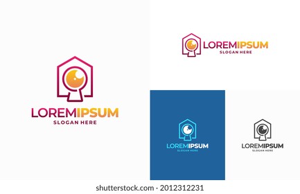 CCTV Home Concept vector logo template., Secure Camera CCTV Logo Template Design Vector