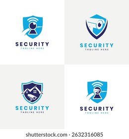 CCTV Home security logo design bundle creative collection shield camera key house