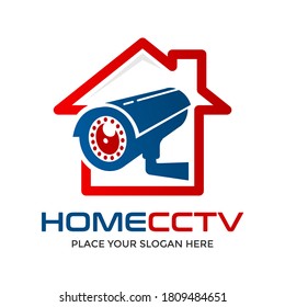 CCTV Home vector logo template. This design use camera and house symbol. Suitable for technology.