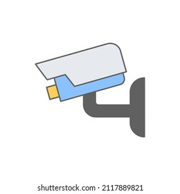 CCTV Icon in color icon, isolated on white background 