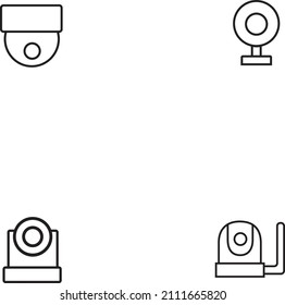 cctv icon editable stroke cctv security protection camera