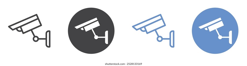 Ícone Cctv Flat art em preto e branco isolado