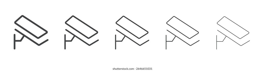 Icono de CCTV logotipo de contorno simple plano