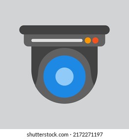 Icono de CCTV en estilo plano sobre el hogar inteligente, uso para presentación de aplicaciones móviles del sitio web