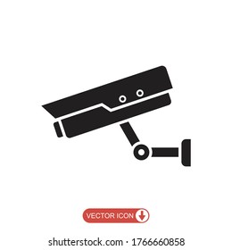 CCTV icon in flat style, Security Camera Vector isolated on white background, Security business concept, 