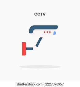 Cctv icon flat. Vector illustration on white background. Can used for web, app, digital product, presentation, UI and many more.