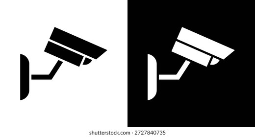 CCTV-Symbol Flache Vektorgrafik. Einfache schwarze Symbole