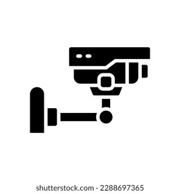 icono de cctv con estilo de glifo