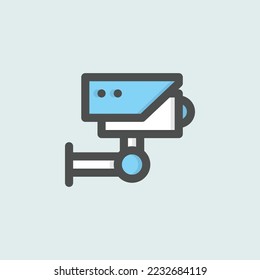  cctv icon, isolated hotel colored outline icon in light blue background, perfect for website, blog, logo, graphic design, social media, UI, mobile app
