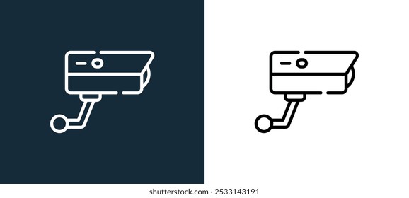 cctv icon isolated on white and black colors. cctv outline linear vector icon from wayfinding collection for mobile apps, web and ui.