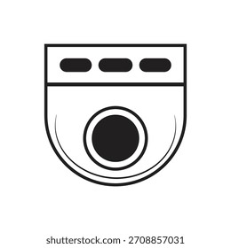 Icono del CCTV aislado en el fondo blanco.