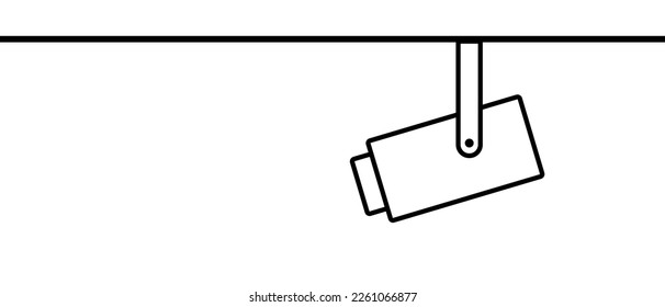 CCTV icon mounted on the ceiling. Vector.