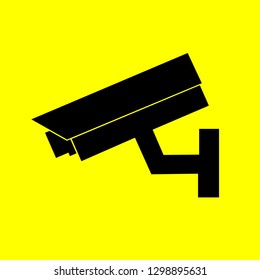 CCTV icon on yellow 