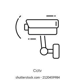 cctv icon. Outline style icon design isolated on white background