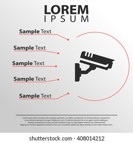 CCTV icon. security camera infographics template