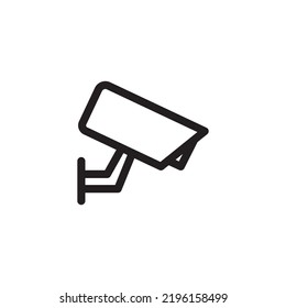 cctv icon, security camera icon simple thin line white background vector icon design