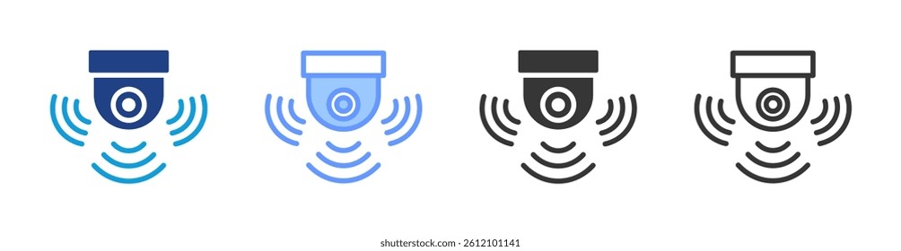 Cctv icon set multiple style collection