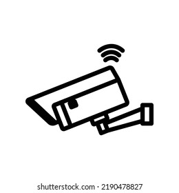 CCTV icon with signal. icon related to technology. smart device. line icon style. Simple design editable