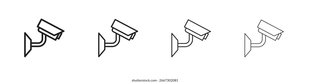 Icono de CCTV simple paquete de Vectores negros. Elemento de infografía de diseño