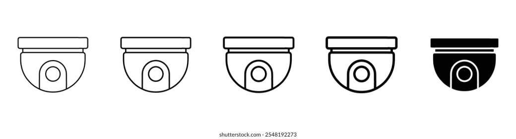 cctv icon Simple thin line logo set