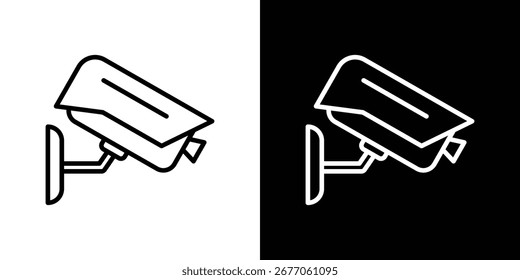 Icono de CCTV. Línea delgada simple, Vectores de contorno