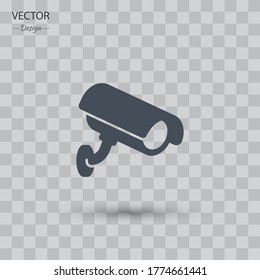 Icono de CCTV. Cámara de vigilancia cantando. Ilustración del vector EPS 10.