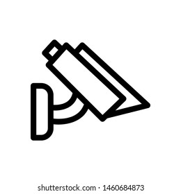 Cctv Icon , Template Logo Design Emblem Isolated Illustration , Electronic Communication Outline Solid Background White
