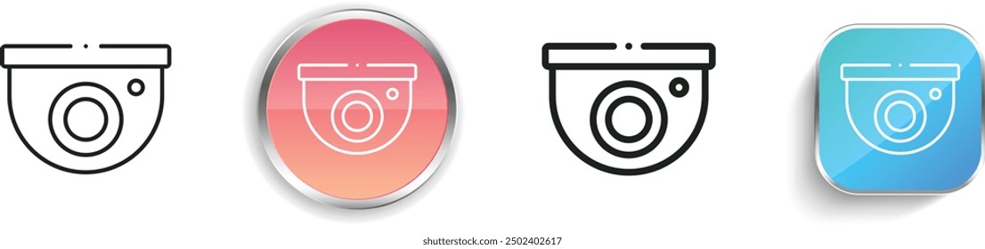 cctv icon. Thin Linear, Regular and Button Style Design Isolated On White Background