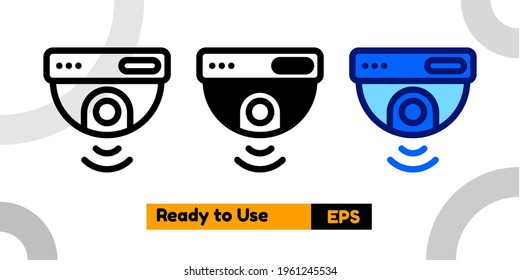 cctv icon with three style and isolated sign symbol vector illustration high quality for banner, poster, social media, presentation, and website