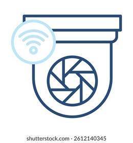 Cctv Icon Two Color Outline Style. Vector Illustration For Graphic Design
