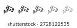 CCTV icon vector in editable stroke linear pictogram