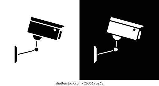 VECTOR del icono del CCTV en estilo plano. Siluetas de colección