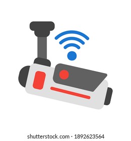 CCTV de forma plana sobre Internet de las cosas para cualquier proyecto, uso para presentación de aplicaciones móviles en sitios web