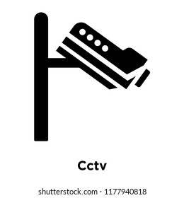 Cctv icon vector isolated on white background, logo concept of Cctv sign on transparent background, filled black symbol