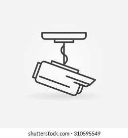 CCTV icon - vector security surveillance camera symbol or logo in thin line style