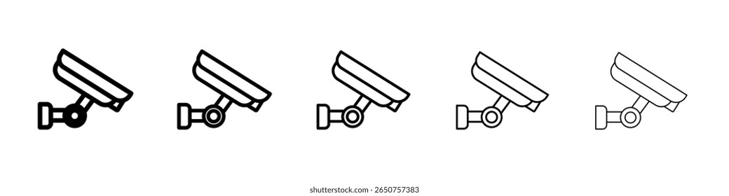 Vector de iconos de CCTV Signo de estilo de contorno delgado