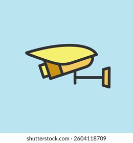 CCTV icon, video surveillance made flat color style, sign linear camera for use logo and other design