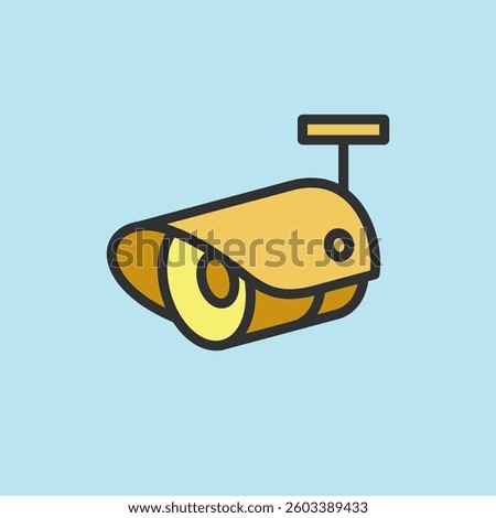 CCTV icon, video surveillance made flat color style, sign linear camera for use logo and other design