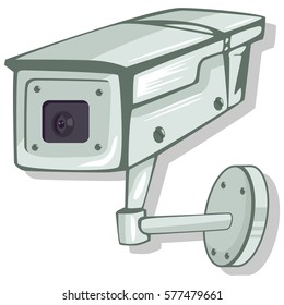 CCTV icons. Cameras security and surveillance to protect and defend for home and office. Cartoon vector illustration isolated on white background.