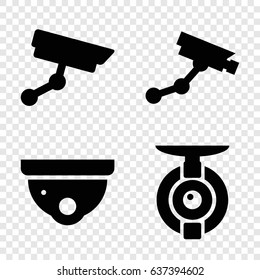 Cctv icons set. set of 4 cctv filled icons such as security camera, security camera