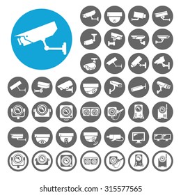 CCTV icons set. Illustration EPS10