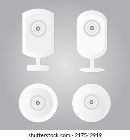 cctv icons, surveillance camera icons set